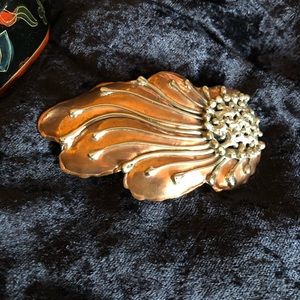 Handmade Artisan Copper Flower hair clip/ barette